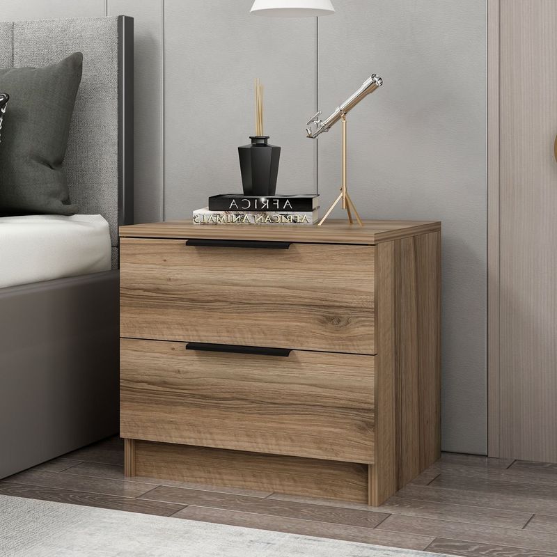 Casa si Gradina - Mobilier - Comode si corpuri - Noptiere - Noptieră Hanah Home, PAL melaminat, 54 x 47 x 40 cm, nuc, 506MNR1504 - Infinity.ro