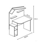 Casa si Gradina - Mobilier - Mese si birouri - Birouri - Birou studiu Hanah Home, PAL melaminat, 112 x 62 x 149 cm, gri, 842PRB1106 - Infinity.ro