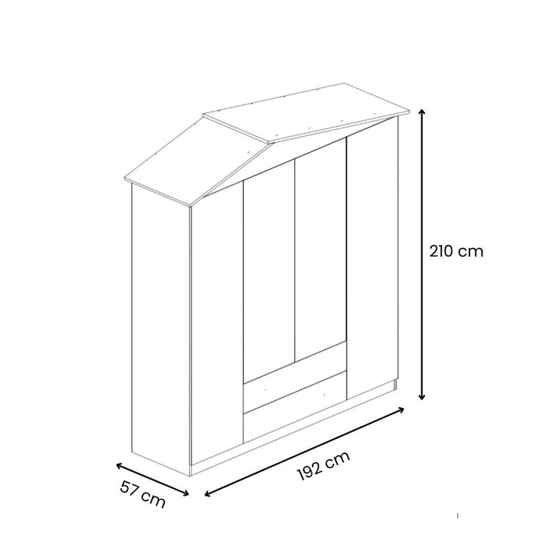 Casa si Gradina - Mobilier - Dulapuri si sifoniere - Sifoniere - Dulap 4 uși Hanah Home, PAL melaminat, 192 x 57 x 210 cm, gri, 842PRB1105 - Infinity.ro