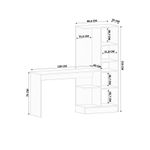 Casa si Gradina - Mobilier - Mese si birouri - Birouri - Birou cu bibliotecă Hanah Home, PAL melaminat, 155 x 40 x 150 cm, alb mat, 167RAB1709 - Infinity.ro