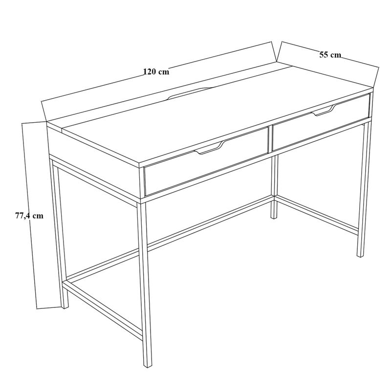 Casa si Gradina - Mobilier - Mese si birouri - Birouri - Birou studiu Hanah Home, PAL melaminat, 120 x 55 x 77.4 cm, verde, 350MWD1309 - Infinity.ro