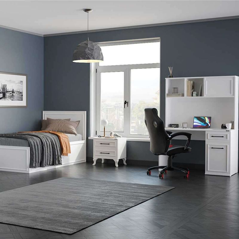 Casa si Gradina - Mobilier - Mese si birouri - Birouri - Birou studiu Hanah Home, PAL melaminat, 120 x 60 x 167 cm, alb, 479ADR2714 - Infinity.ro