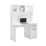 Casa si Gradina - Mobilier - Mese si birouri - Birouri - Birou studiu Hanah Home, PAL melaminat, 120 x 60 x 167 cm, alb, 479ADR2714 - Infinity.ro