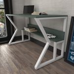 Casa si Gradina - Mobilier - Mese si birouri - Birouri - Birou studiu Hanah Home, PAL melaminat, 120 x 60 x 72.8 cm, verde/alb, 875ZNA4576 - Infinity.ro
