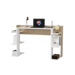 Casa si Gradina - Mobilier - Mese si birouri - Birouri - Birou studiu Hanah Home, PAL melaminat, 122.7 x 45 x 77 cm, alb/stejar, 875ZNA4631 - Infinity.ro