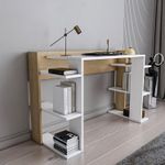 Casa si Gradina - Mobilier - Mese si birouri - Birouri - Birou studiu Hanah Home, PAL melaminat, 122.7 x 45 x 77 cm, alb/stejar, 875ZNA4631 - Infinity.ro