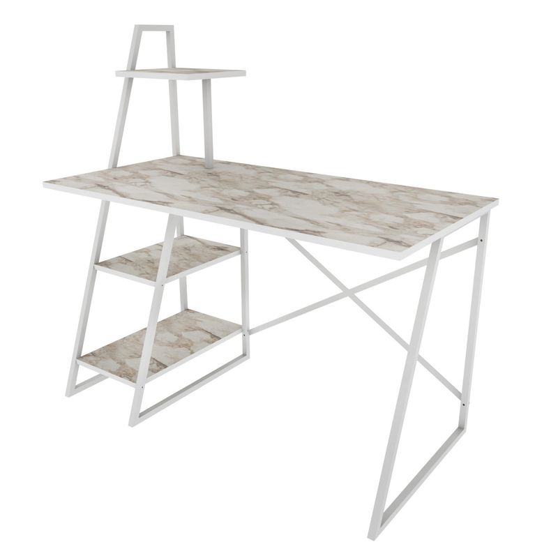Casa si Gradina - Mobilier - Mese si birouri - Birouri - Birou studiu Hanah Home, PAL melaminat, 120 x 60 x 120 cm, alb, 322RTC1311 - Infinity.ro