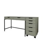 Casa si Gradina - Mobilier - Mese si birouri - Birouri - Birou studiu Hanah Home, PAL melaminat, 120 x 55 x 77.4 cm, verde, 350MWD1310 - Infinity.ro
