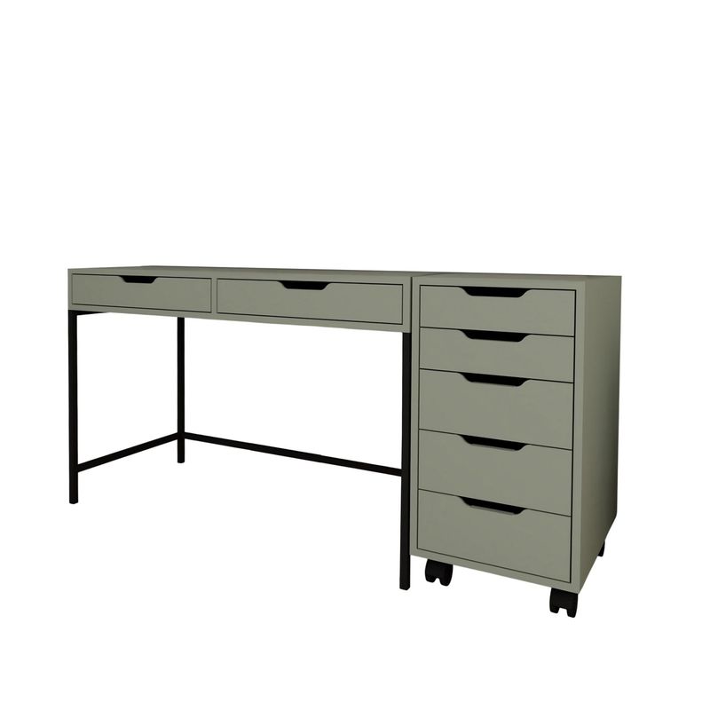 Casa si Gradina - Mobilier - Mese si birouri - Birouri - Birou studiu Hanah Home, PAL melaminat, 120 x 55 x 77.4 cm, verde, 350MWD1310 - Infinity.ro