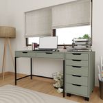 Casa si Gradina - Mobilier - Mese si birouri - Birouri - Birou studiu Hanah Home, PAL melaminat, 120 x 55 x 77.4 cm, verde, 350MWD1310 - Infinity.ro