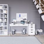 Casa si Gradina - Mobilier - Mese si birouri - Birouri - Birou studiu Hanah Home, PAL melaminat, 120 x 55 x 77.4 cm, alb, 350MWD1301 - Infinity.ro