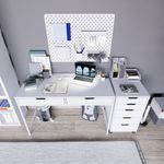 Casa si Gradina - Mobilier - Mese si birouri - Birouri - Birou studiu Hanah Home, PAL melaminat, 120 x 55 x 77.4 cm, alb, 350MWD1301 - Infinity.ro