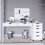 Casa si Gradina - Mobilier - Mese si birouri - Birouri - Birou studiu Hanah Home, PAL melaminat, 120 x 55 x 77.4 cm, alb, 350MWD1301 - Infinity.ro
