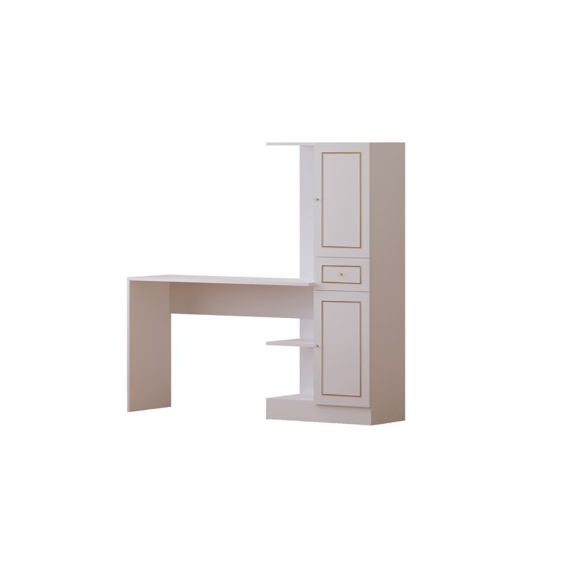 Casa si Gradina - Mobilier - Mese si birouri - Birouri - Birou cu bibliotecă Hanah Home, PAL melaminat, 120 x 40 x 75 cm, alb mat, 167RAB1702 - Infinity.ro