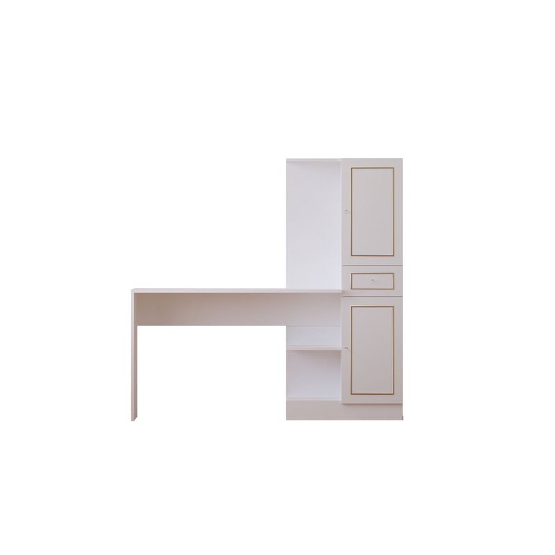 Casa si Gradina - Mobilier - Mese si birouri - Birouri - Birou cu bibliotecă Hanah Home, PAL melaminat, 120 x 40 x 75 cm, alb mat, 167RAB1702 - Infinity.ro