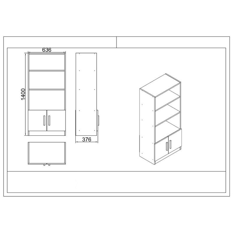 Casa si Gradina - Mobilier - Mese si birouri - Birouri - Set mobilier birou Hanah Home, PAL melaminat, 140 x 73.8 x 60 cm, alb, 956LCS3413 - Infinity.ro