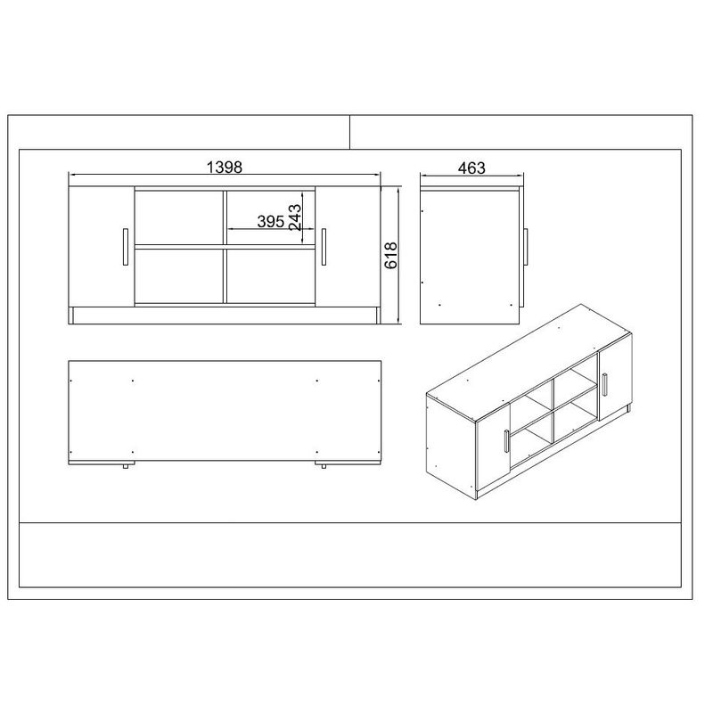 Casa si Gradina - Mobilier - Mese si birouri - Birouri - Set mobilier birou Hanah Home, PAL melaminat, 140 x 73.8 x 60 cm, alb, 956LCS3413 - Infinity.ro