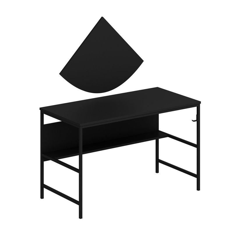 Casa si Gradina - Mobilier - Mese si birouri - Birouri - Birou studiu Hanah Home, PAL melaminat, 120 x 60 x 74 cm, negru, 506MNR3346 - Infinity.ro