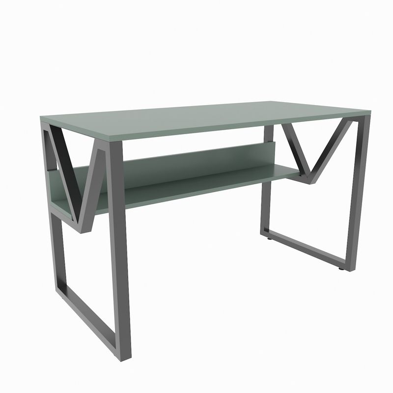 Casa si Gradina - Mobilier - Mese si birouri - Birouri - Birou studiu Hanah Home, PAL melaminat, 120 x 60 x 72.8 cm, verde/negru, 875ZNA4544 - Infinity.ro