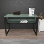 Casa si Gradina - Mobilier - Mese si birouri - Birouri - Birou studiu Hanah Home, PAL melaminat, 120 x 60 x 72.8 cm, verde/negru, 875ZNA4544 - Infinity.ro