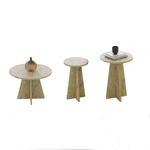 Casa si Gradina - Mobilier - Mese si birouri - Masute de cafea - Set măsuțe cafea Hanah Home, PAL melaminat, 60 x 60 x 40 cm, travertine, 552NOS2582 - Infinity.ro