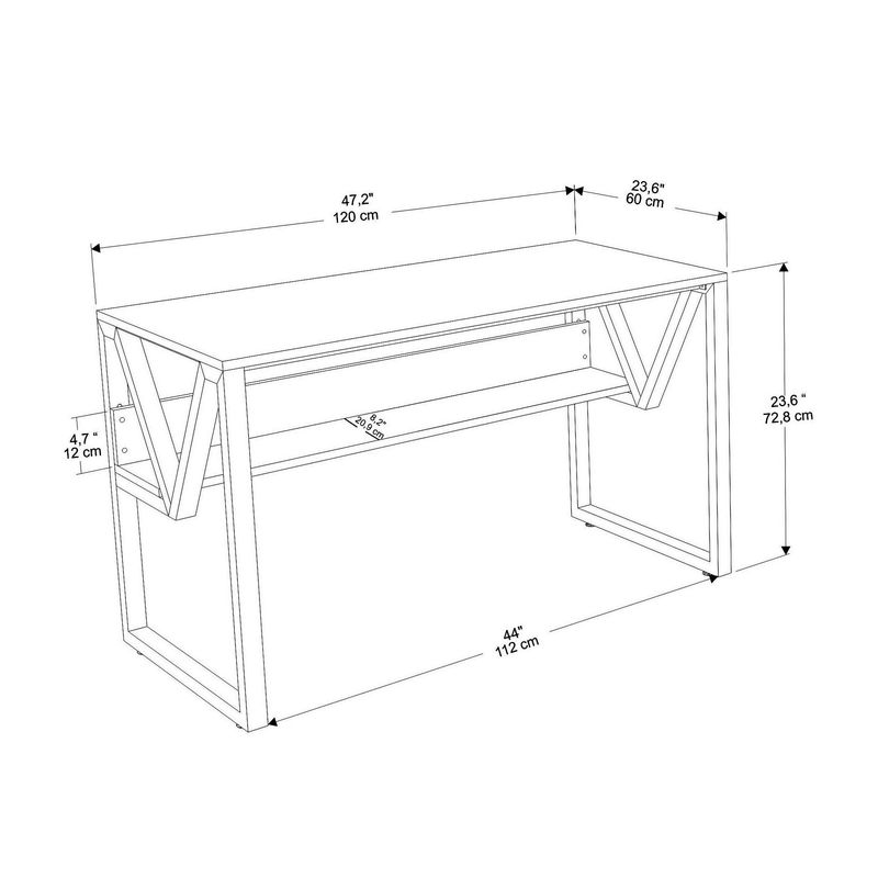 Casa si Gradina - Mobilier - Mese si birouri - Birouri - Birou studiu Hanah Home, PAL melaminat, 120 x 60 x 72.8 cm, verde/negru, 875ZNA4544 - Infinity.ro