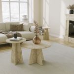 Casa si Gradina - Mobilier - Mese si birouri - Masute de cafea - Set măsuțe cafea Hanah Home, PAL melaminat, 60 x 60 x 40 cm, travertine, 552NOS2582 - Infinity.ro