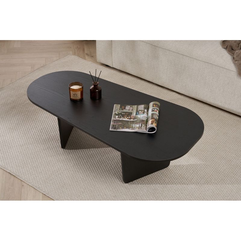 Casa si Gradina - Mobilier - Mese si birouri - Masute de cafea - Măsuță cafea Hanah Home, PAL melaminat, 130 x 65 x 40 cm, lemn negru, 838NRD1110 - Infinity.ro
