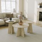 Casa si Gradina - Mobilier - Mese si birouri - Masute de cafea - Set măsuțe cafea Hanah Home, PAL melaminat, 60 x 60 x 40 cm, travertine, 552NOS2582 - Infinity.ro