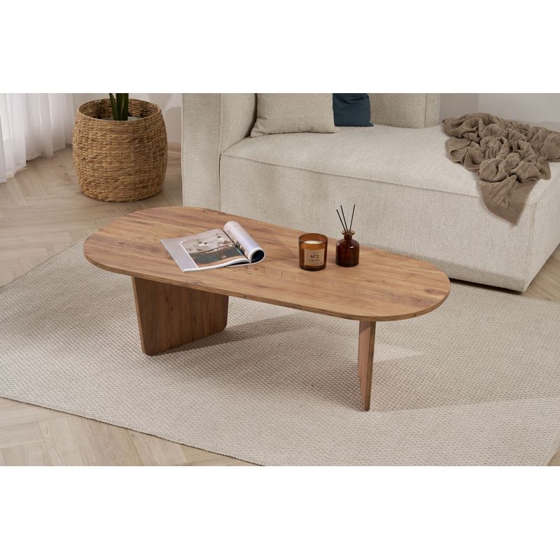 Casa si Gradina - Mobilier - Mese si birouri - Masute de cafea - Măsuță cafea Hanah Home, PAL melaminat, 130 x 65 x 40 cm, atlantic pine, 838NRD1109 - Infinity.ro