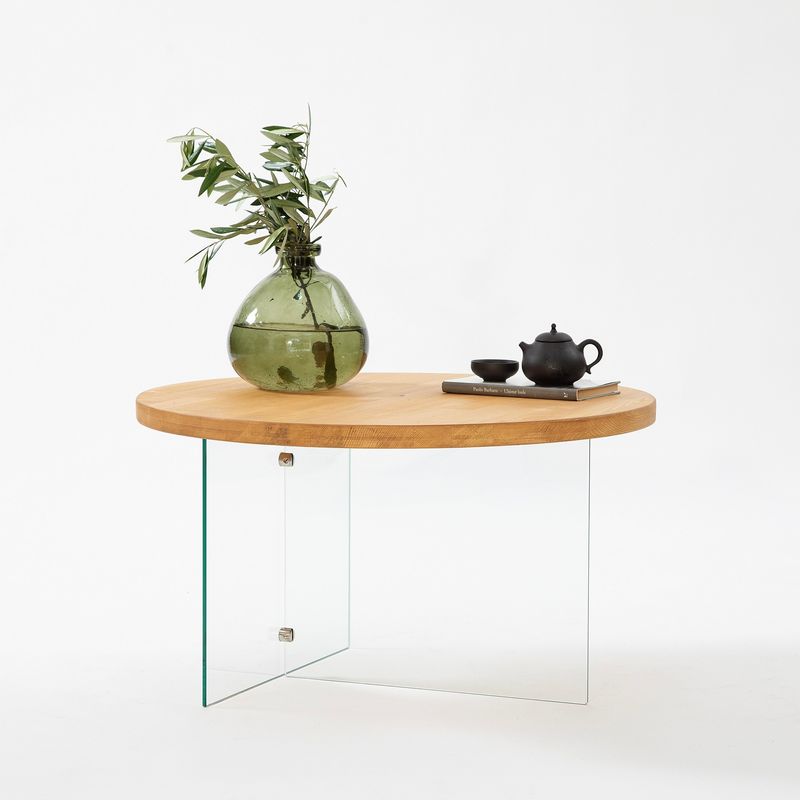 Casa si Gradina - Mobilier - Mese si birouri - Masute de cafea - Măsuță cafea Hanah Home, MDF, 70 x 40 cm, transparent/stejar, 552NOS2411 - Infinity.ro