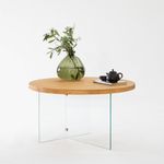 Casa si Gradina - Mobilier - Mese si birouri - Masute de cafea - Măsuță cafea Hanah Home, MDF, 70 x 40 cm, transparent/stejar, 552NOS2411 - Infinity.ro