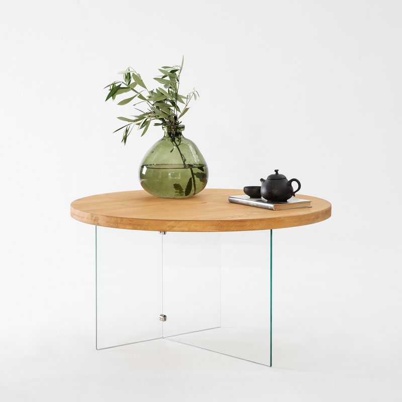 Casa si Gradina - Mobilier - Mese si birouri - Masute de cafea - Măsuță cafea Hanah Home, MDF, 70 x 40 cm, transparent/stejar, 552NOS2411 - Infinity.ro