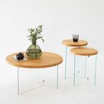 Casa si Gradina - Mobilier - Mese si birouri - Masute de cafea - Măsuță cafea Hanah Home, MDF, 70 x 40 cm, transparent/stejar, 552NOS2411 - Infinity.ro