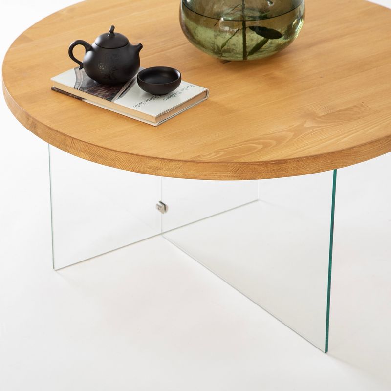 Casa si Gradina - Mobilier - Mese si birouri - Masute de cafea - Măsuță cafea Hanah Home, MDF, 70 x 40 cm, transparent/stejar, 552NOS2411 - Infinity.ro