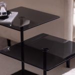 Casa si Gradina - Mobilier - Mese si birouri - Masute de cafea - Set măsuțe cafea Hanah Home, PAL melaminat, 40 x 40 x 45 cm, negru/fume, 552NOS2577 - Infinity.ro