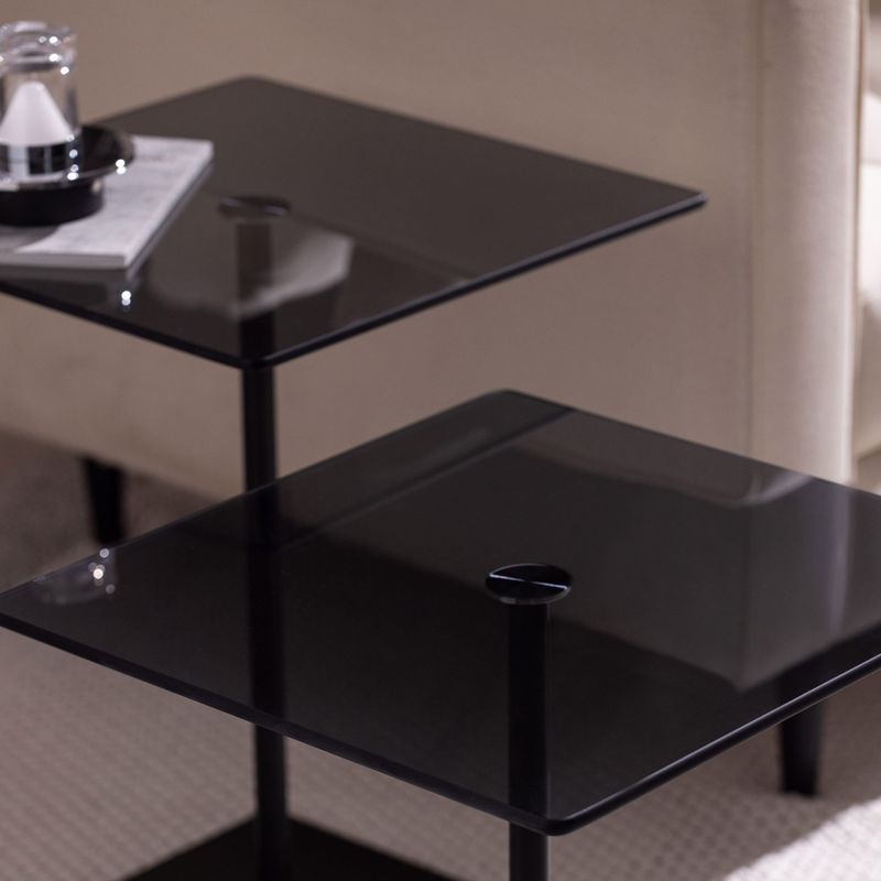 Casa si Gradina - Mobilier - Mese si birouri - Masute de cafea - Set măsuțe cafea Hanah Home, PAL melaminat, 40 x 40 x 45 cm, negru/fume, 552NOS2577 - Infinity.ro
