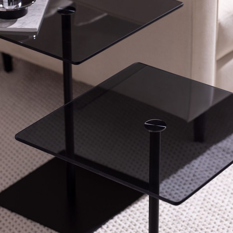 Casa si Gradina - Mobilier - Mese si birouri - Masute de cafea - Set măsuțe cafea Hanah Home, PAL melaminat, 40 x 40 x 45 cm, negru/fume, 552NOS2577 - Infinity.ro