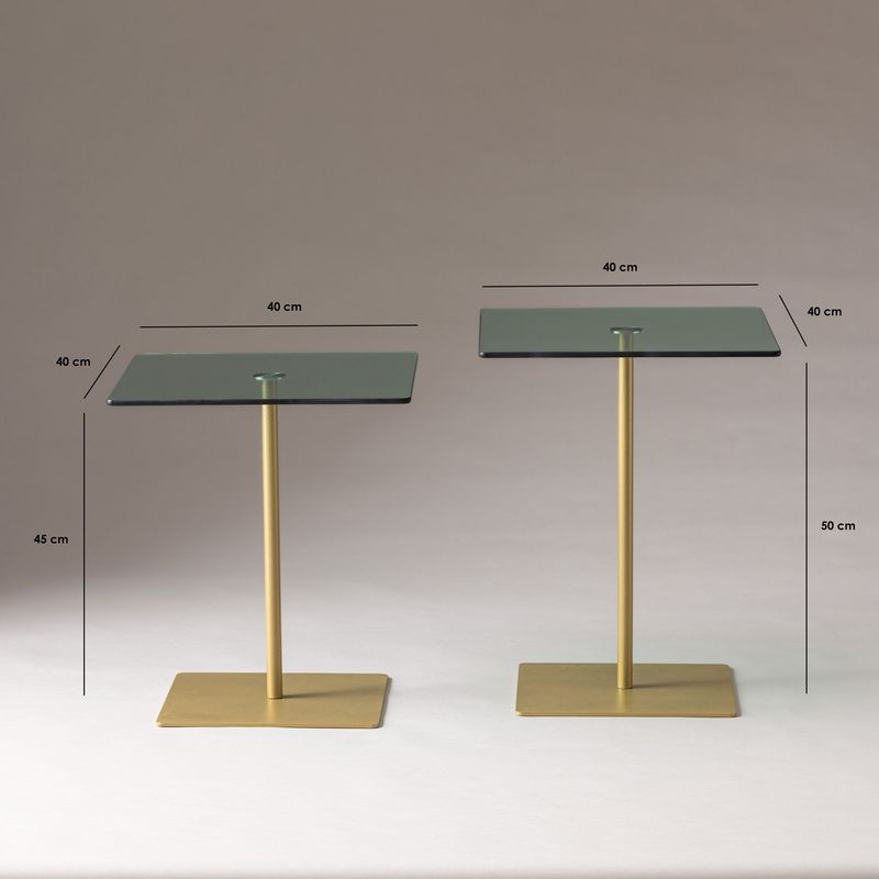 Casa si Gradina - Mobilier - Mese si birouri - Masute de cafea - Set măsuțe cafea Hanah Home, PAL melaminat, 40 x 40 x 45 cm, auriu/verde, 552NOS2580 - Infinity.ro