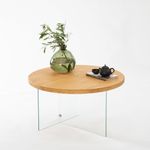 Casa si Gradina - Mobilier - Mese si birouri - Masute de cafea - Măsuță cafea Hanah Home, MDF, 70 x 40 cm, transparent/stejar, 552NOS2411 - Infinity.ro