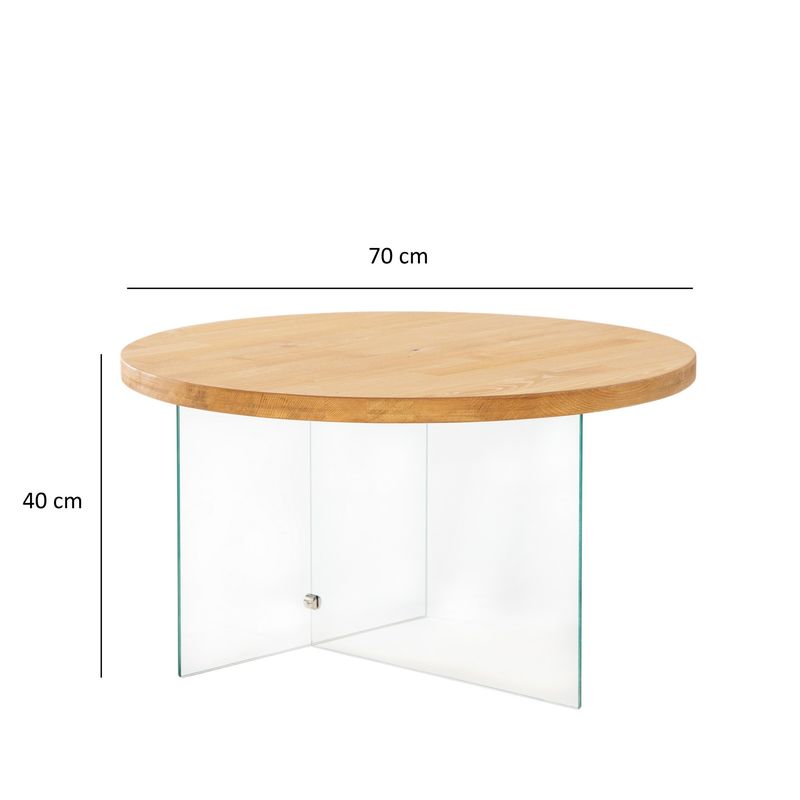 Casa si Gradina - Mobilier - Mese si birouri - Masute de cafea - Măsuță cafea Hanah Home, MDF, 70 x 40 cm, transparent/stejar, 552NOS2411 - Infinity.ro