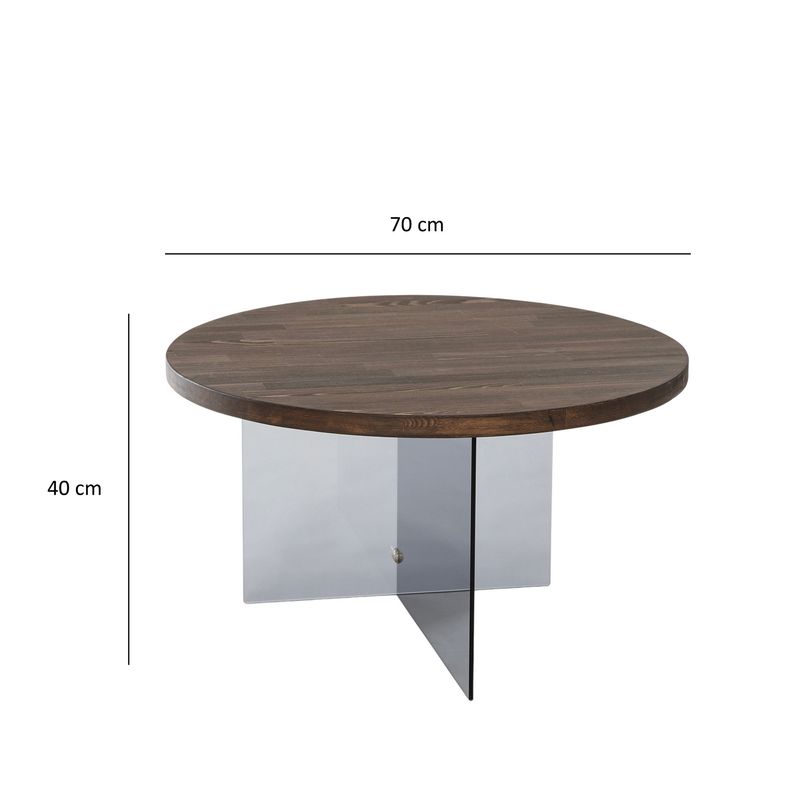 Casa si Gradina - Mobilier - Mese si birouri - Masute de cafea - Măsuță cafea Hanah Home, MDF, 70 x 40 cm, nuc/închis gri, 552NOS2409 - Infinity.ro