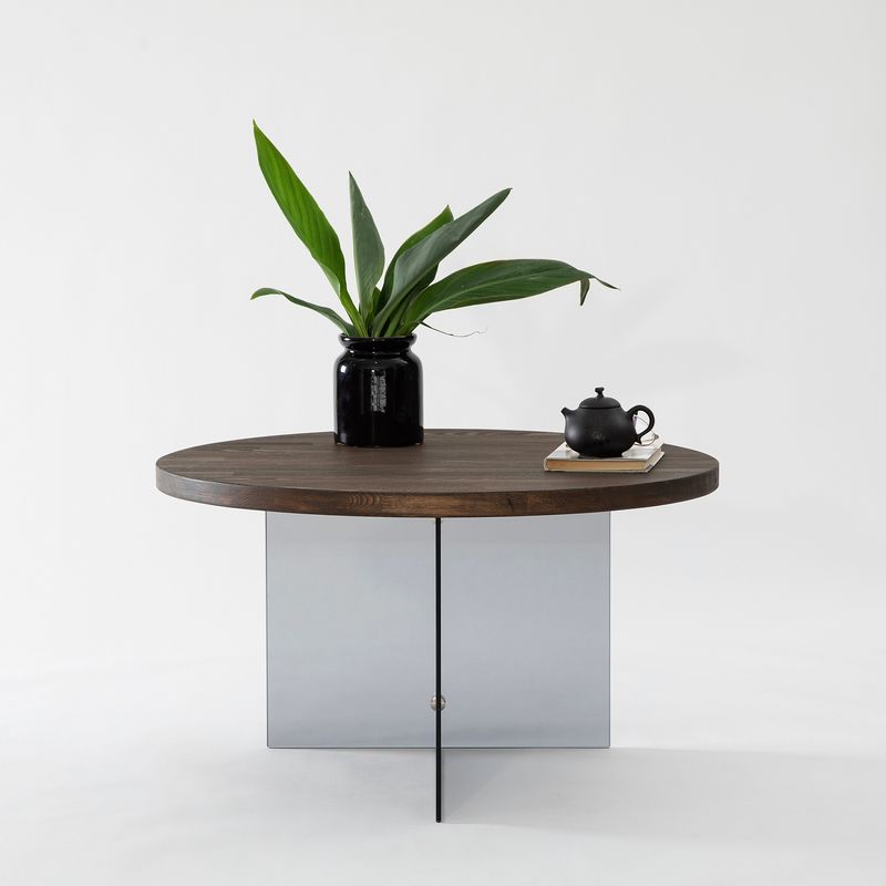 Casa si Gradina - Mobilier - Mese si birouri - Masute de cafea - Măsuță cafea Hanah Home, MDF, 70 x 40 cm, nuc/închis gri, 552NOS2409 - Infinity.ro