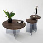 Casa si Gradina - Mobilier - Mese si birouri - Masute de cafea - Măsuță cafea Hanah Home, MDF, 70 x 40 cm, nuc/închis gri, 552NOS2409 - Infinity.ro