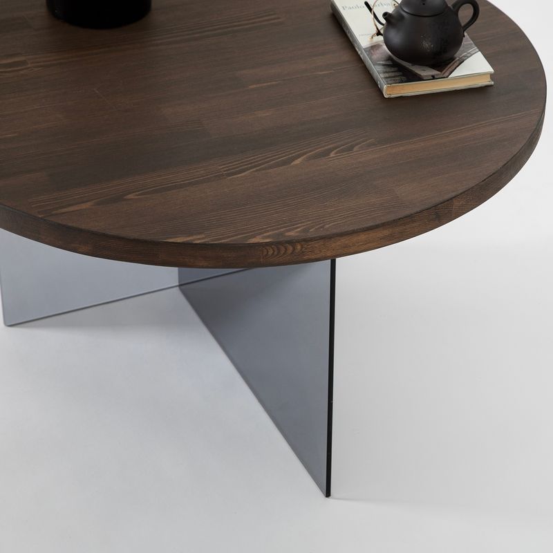 Casa si Gradina - Mobilier - Mese si birouri - Masute de cafea - Măsuță cafea Hanah Home, MDF, 70 x 40 cm, nuc/închis gri, 552NOS2409 - Infinity.ro