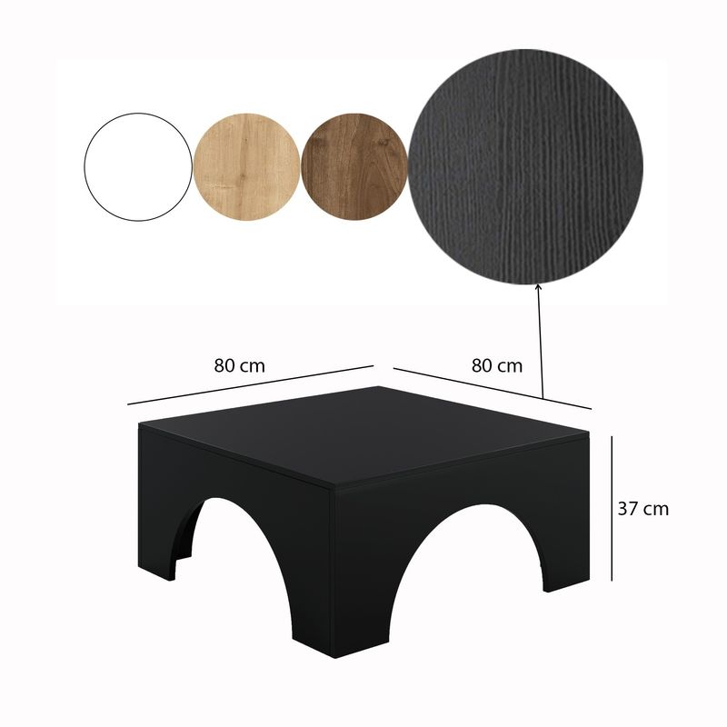 Casa si Gradina - Mobilier - Mese si birouri - Masute de cafea - Măsuță cafea Hanah Home, PAL melaminat, 80 x 80 x 37 cm, negru, 552NOS2498 - Infinity.ro