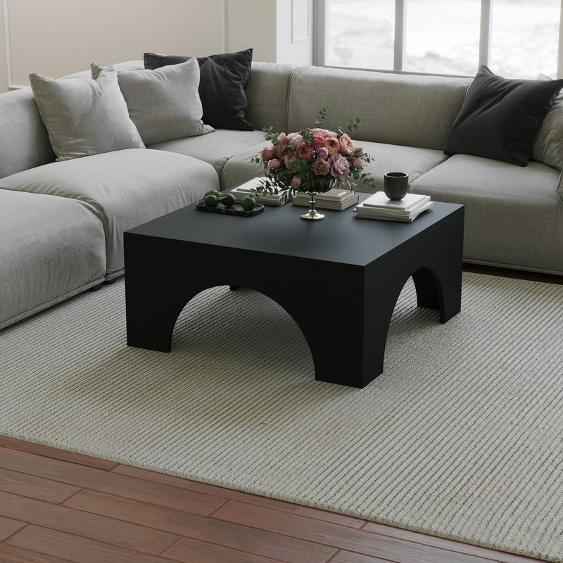 Casa si Gradina - Mobilier - Mese si birouri - Masute de cafea - Măsuță cafea Hanah Home, PAL melaminat, 80 x 80 x 37 cm, negru, 552NOS2498 - Infinity.ro
