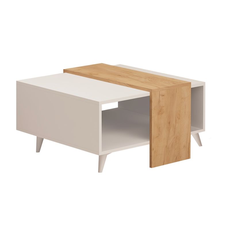 Casa si Gradina - Mobilier - Mese si birouri - Masute de cafea - Măsuță cafea Hanah Home, PAL melaminat, 80 x 80 x 40 cm, stejar/alb, 811MDD2808 - Infinity.ro