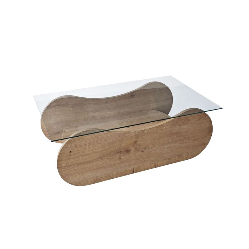 Casa si Gradina - Mobilier - Mese si birouri - Masute de cafea - Măsuță cafea Hanah Home, PAL melaminat, 105 x 65 x 35 cm, sapphire stejar/transparent, 552NOS2558 - Infinity.ro