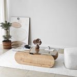 Casa si Gradina - Mobilier - Mese si birouri - Masute de cafea - Măsuță cafea Hanah Home, PAL melaminat, 105 x 65 x 35 cm, sapphire stejar/transparent, 552NOS2558 - Infinity.ro